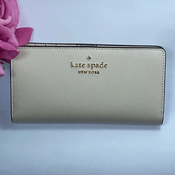 Kate Spade  Staci Large Slim Bifold Wallet In White - Picture 11 of 11